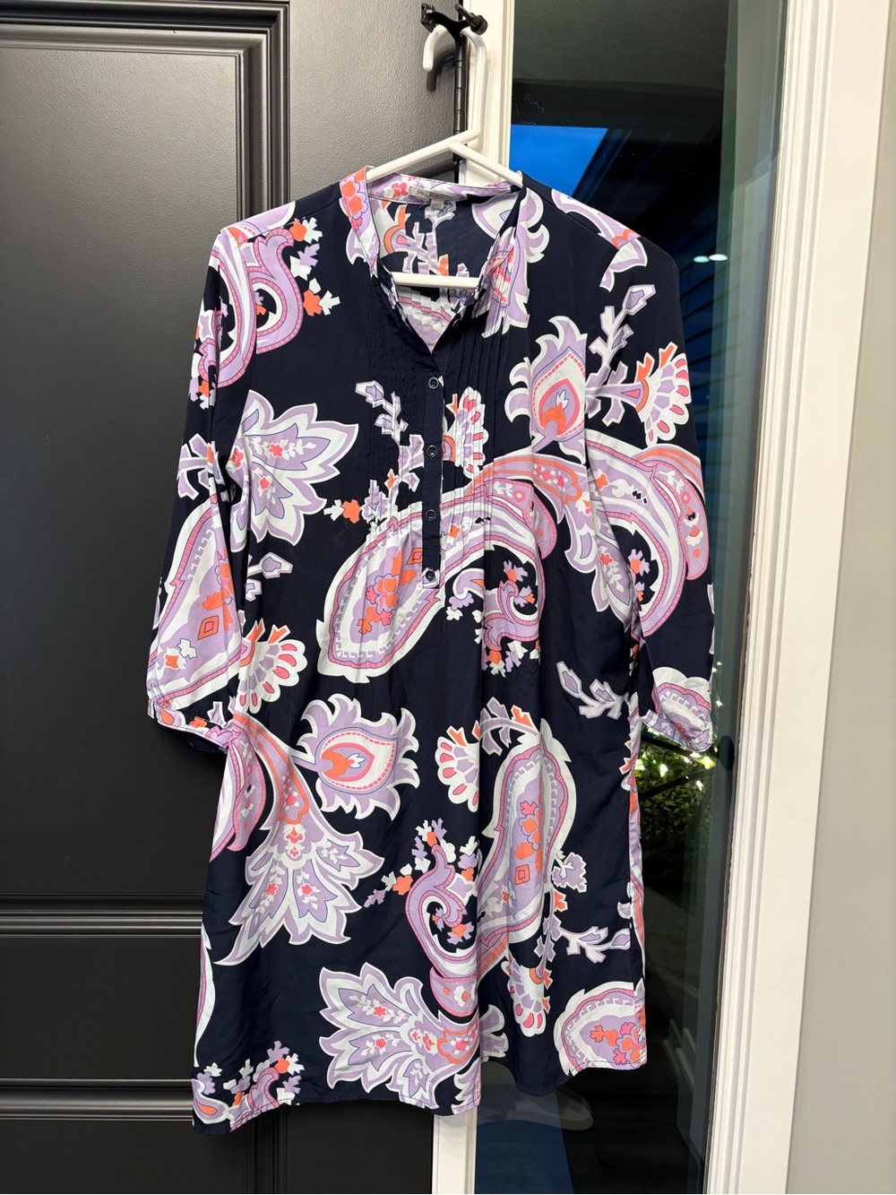 GAP Navy, purple, orange paisley  Midi Dress M
